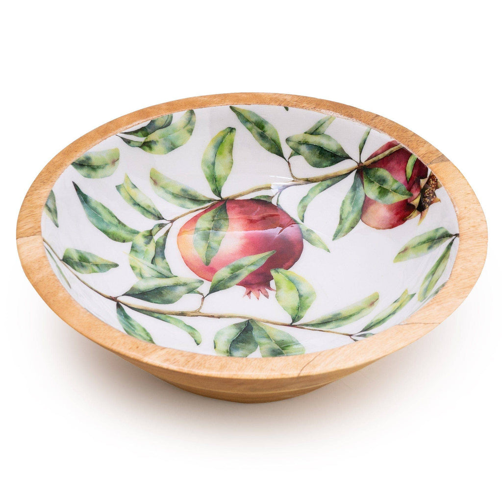 Pomegranate Mango Wooden Bowl 24cm - Distinctly Living