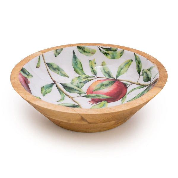 Pomegranate Mango Wooden Bowl 24cm - Distinctly Living