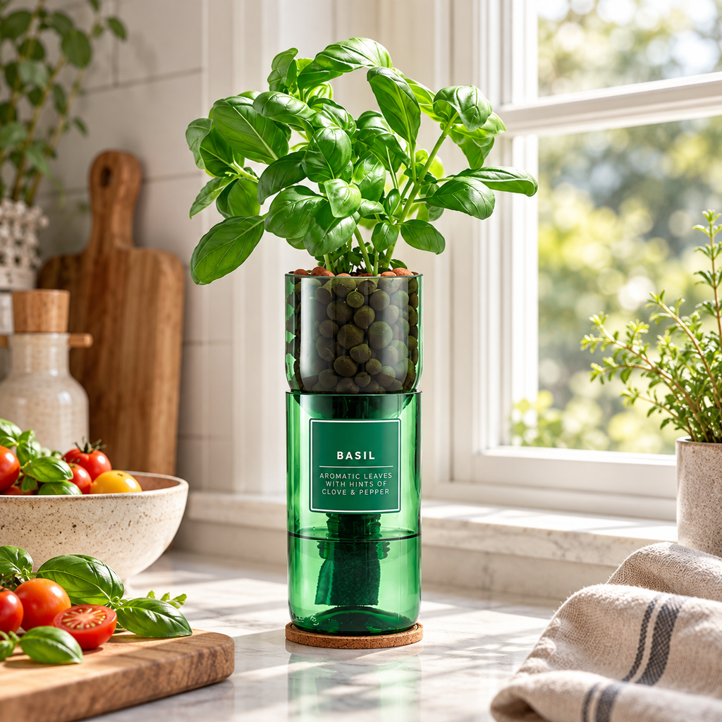 Recycled Glass Hydroponic Herb Growing Kit - Distinctly Living