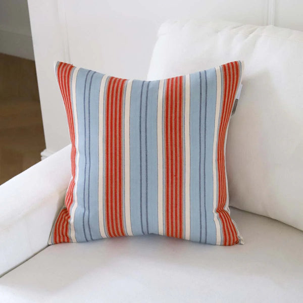 Red and Blue Stripe Cushion - Distinctly Living