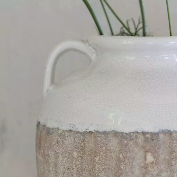 Rene White Glaze Dipped Vase - Distinctly Living