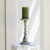 Roma White Gold Pillar Candle Holder - Large or Medium - Distinctly Living