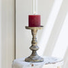 Roma White Gold Pillar Candle Holder - Large or Medium - Distinctly Living