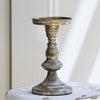Roma White Gold Pillar Candle Holder - Large or Medium - Distinctly Living