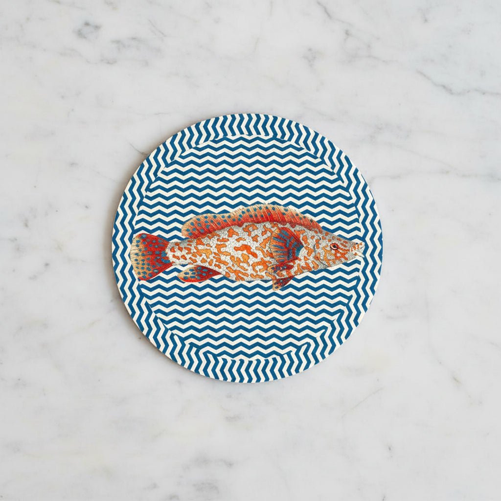 Round Easy Clean Placemat - Ziggy Fish - Distinctly Living