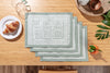 Sage Green Block Printed Geo Placemats - Set of 4 - Distinctly Living