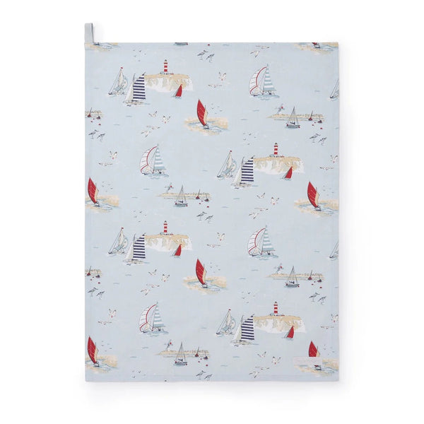 Sailing Boats Tea Towel - Blue - Distinctly Living