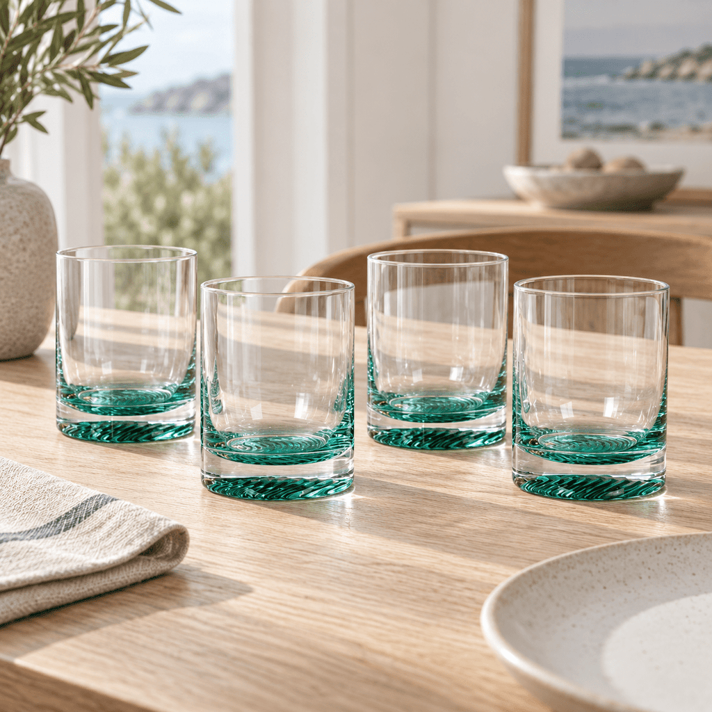 Salina Green Ripple Tumblers Set of Four - Distinctly Living
