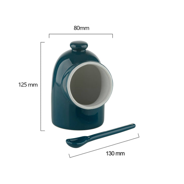Salt Pig & Spoon - Teal - Distinctly Living