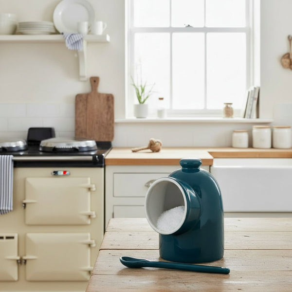 Salt Pig & Spoon - Teal - Distinctly Living