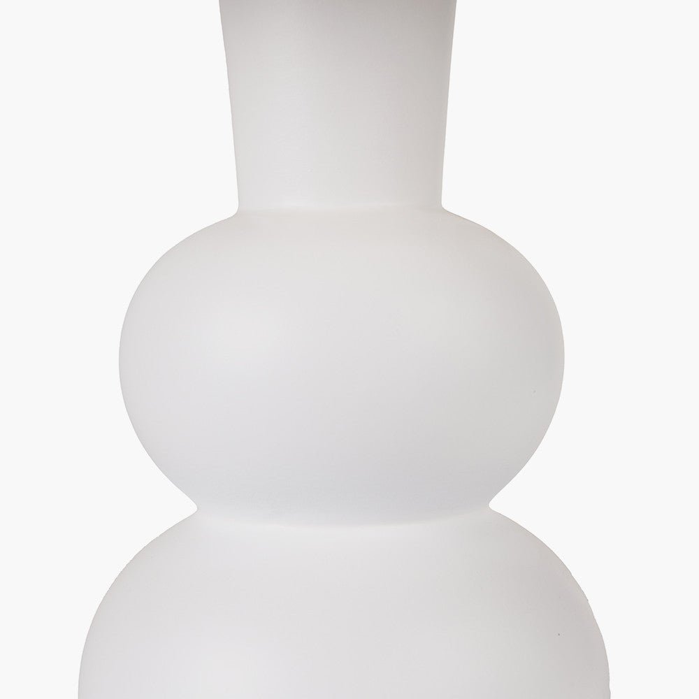 Sano White Curved Bottle Ceramic - Table Lamp - Distinctly Living