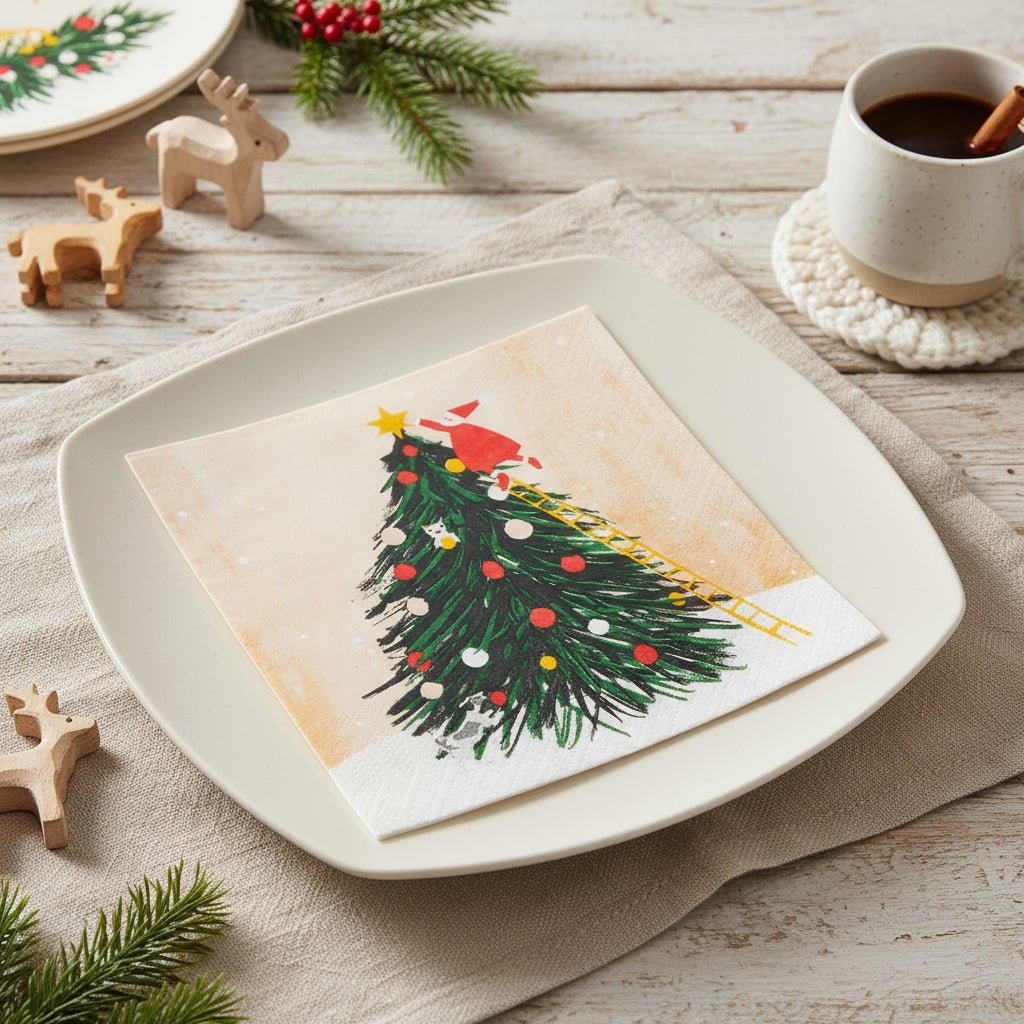 Santa Christmas Napkins| 20 Pack | Table Décor | - Distinctly Living