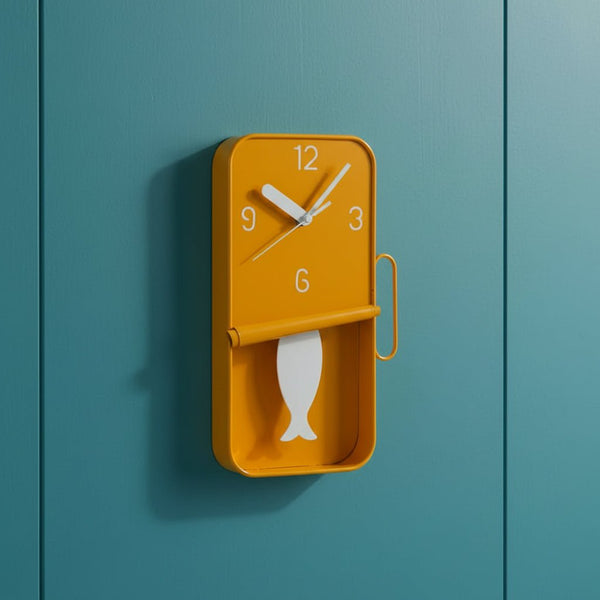 Sardine Tin Clock -Choice of Colours -Swinging Pendulum - Distinctly Living