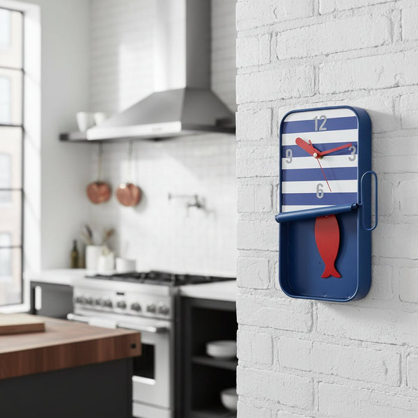 Sardine Tin Clock - Dark Blue Stripe - Distinctly Living