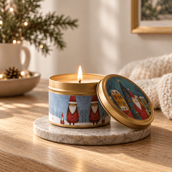 Scandi Christmas Candle Tins - Various Designs - Distinctly Living