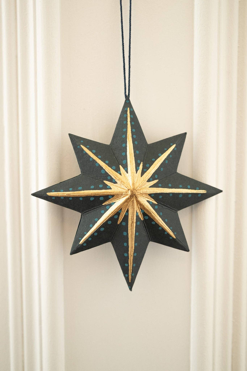 Screen Printed Blue Star Decoration - Distinctly Living