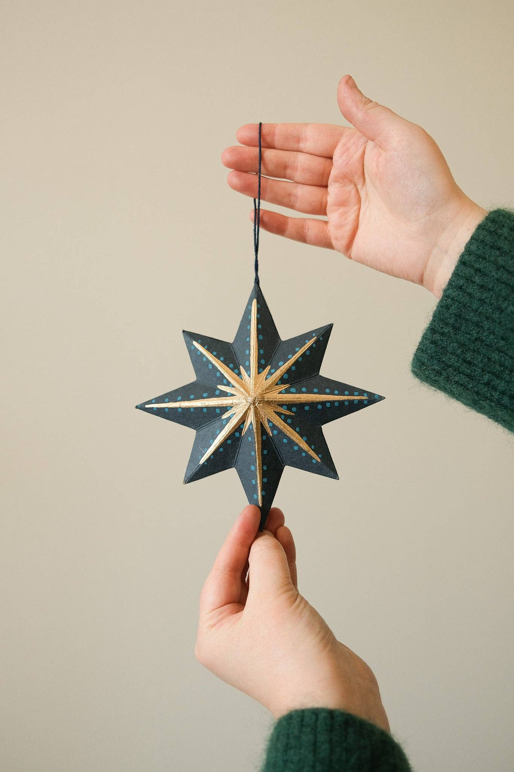 Screen Printed Blue Star Decoration - Distinctly Living