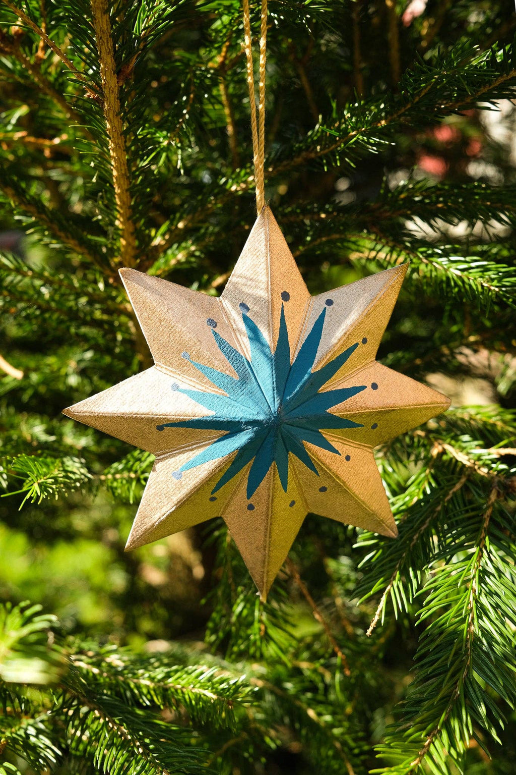 Screen Printed Small Star Decoration - Distinctly Living