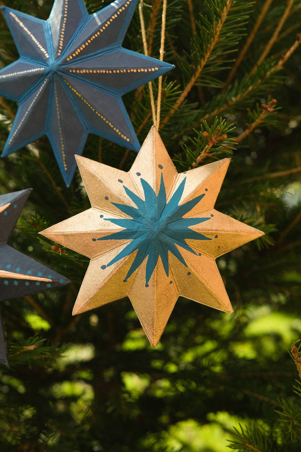 Screen Printed Small Star Decoration - Distinctly Living