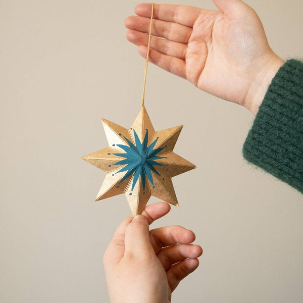 Screen Printed Small Star Decoration - Distinctly Living