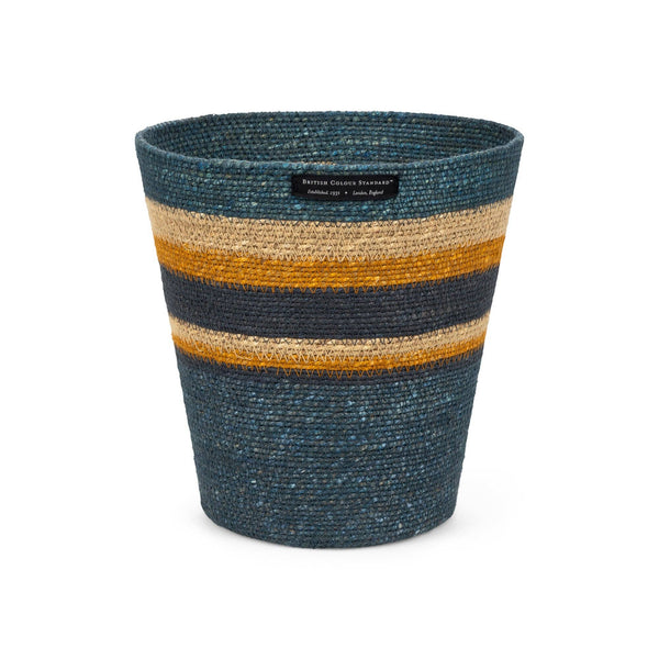Seagrass Waste Paper Basket - Blues - Distinctly Living
