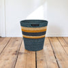 Seagrass Waste Paper Basket - Blues - Distinctly Living