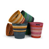 Seagrass Waste Paper Basket - Green and Amber - Distinctly Living