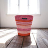 Seagrass Waste Paper Basket - Red and Pinks - Distinctly Living