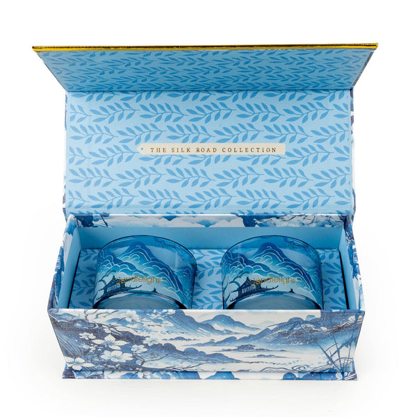 Set of 2 Candles – Tianshui Blue - Distinctly Living