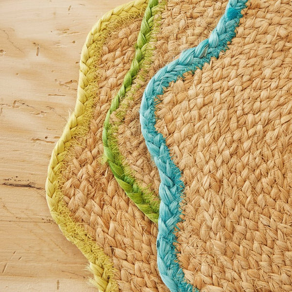 Set of 2 Wavy Jute Placemats - Various Colours - Distinctly Living