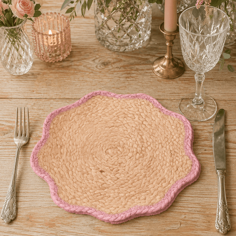 Set of 2 Wavy Jute Placemats - Various Colours - Distinctly Living