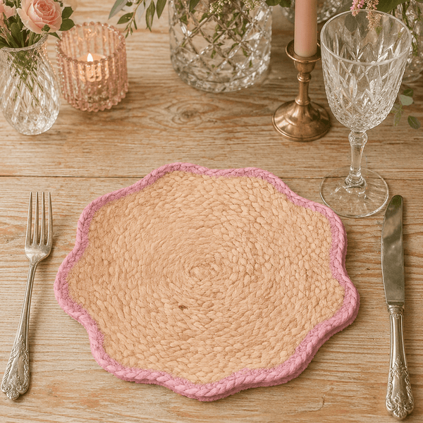 Set of 2 Wavy Jute Placemats - Various Colours - Distinctly Living