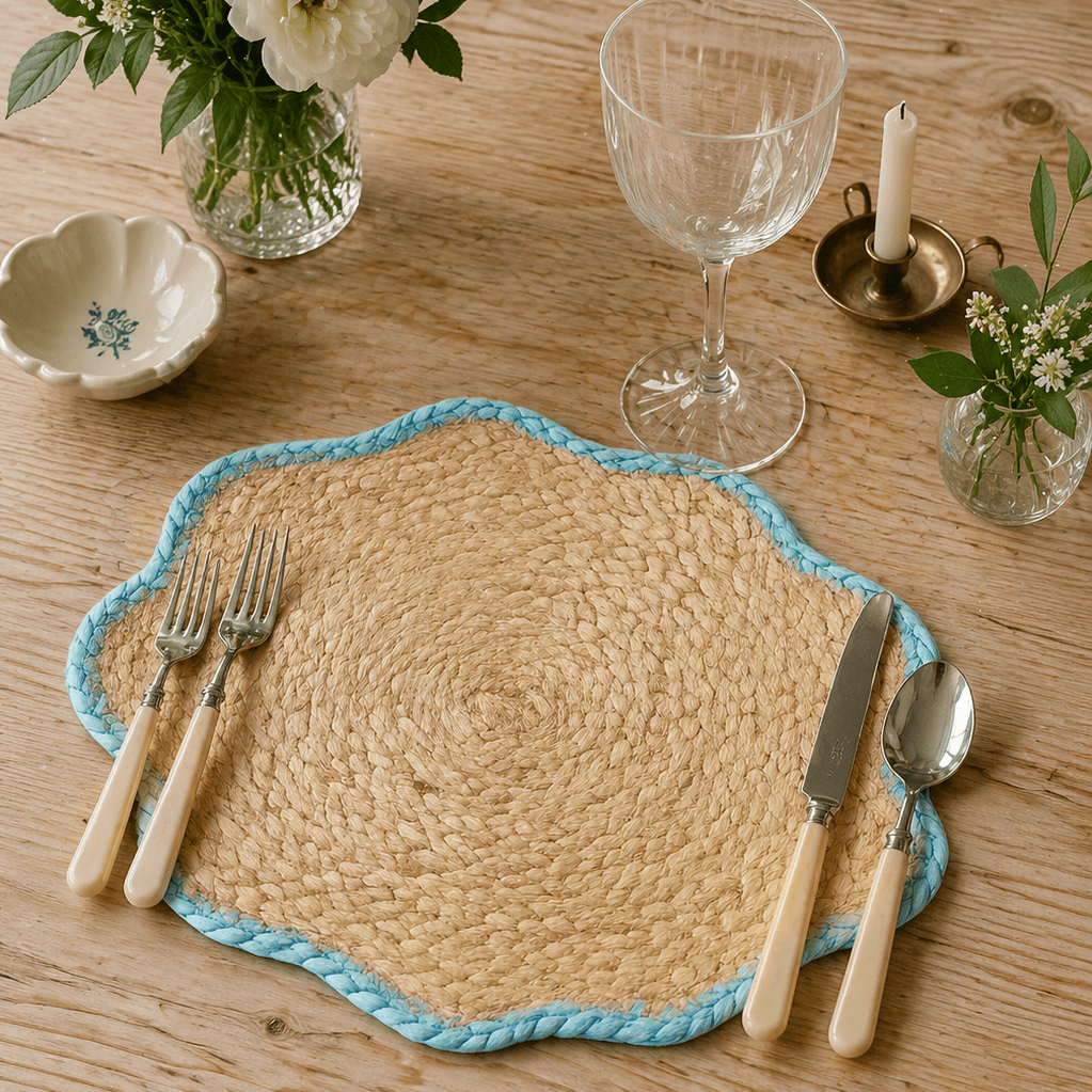Set of 2 Wavy Jute Placemats - Various Colours - Distinctly Living