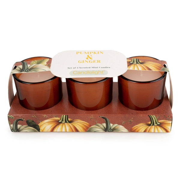 Set of 3 Votive Candles - Pumpkin & Ginger - Distinctly Living