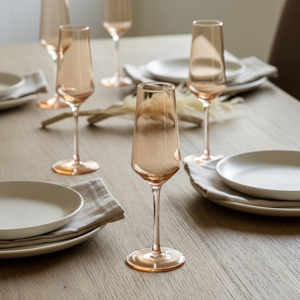 Set of 4 Amber Flutes - Distinctly Living