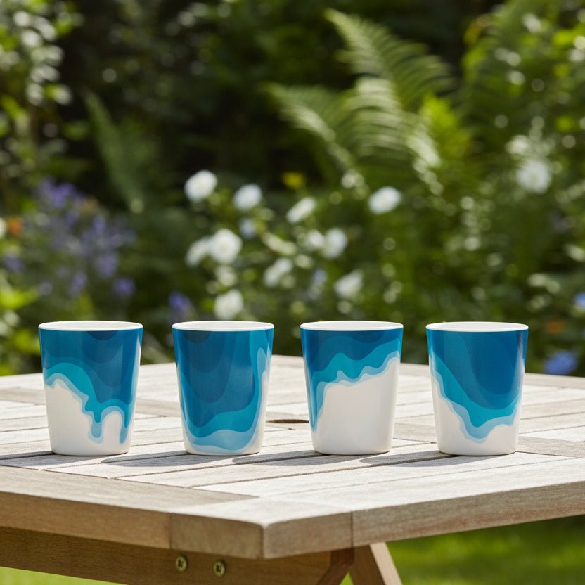 Set of 4 Coastal Bays Melamine Tumblers - Distinctly Living