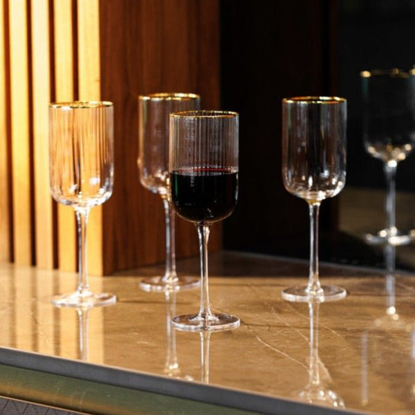 Set of 4 Crystal Glass Wine Glasses - White Wine - Distinctly Living