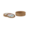 Set of 4 Mosaic Fish Coasters and Rattan Holder - Distinctly Living