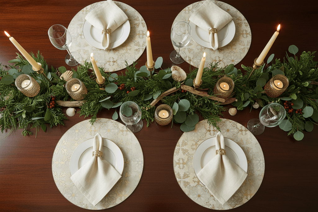 Set of 4 Round Gold Placemats - Distinctly Living