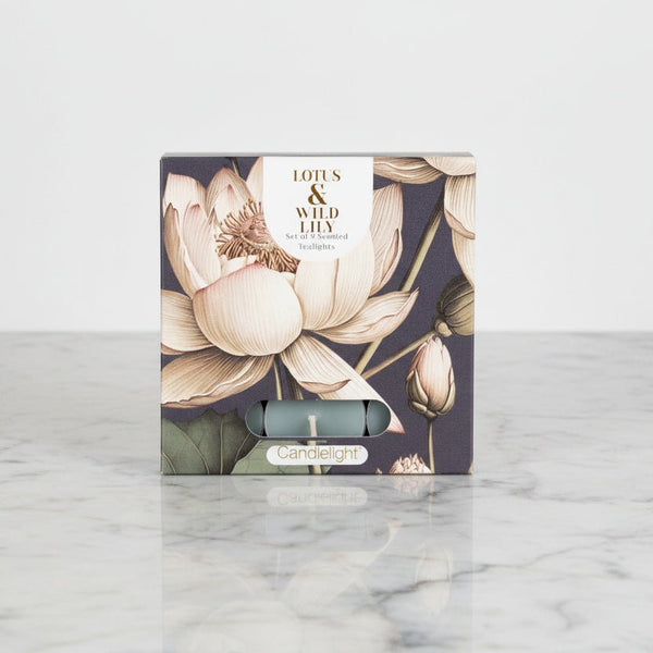 Set of 9 Tealights - Lotus & Wild Lily - Distinctly Living