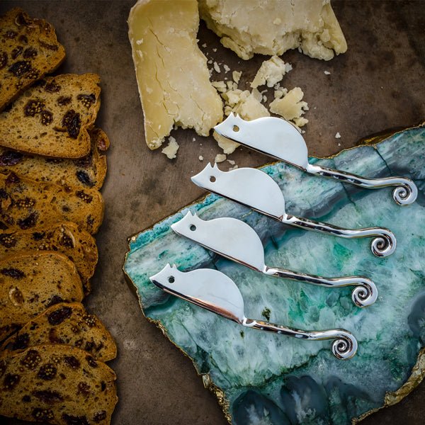 Set Of Four Hammered Shell Mini Mouse Cheese Knives - Distinctly Living