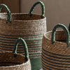 Set of Three Coastal Stripe Baskets - Blue or Green - Distinctly Living