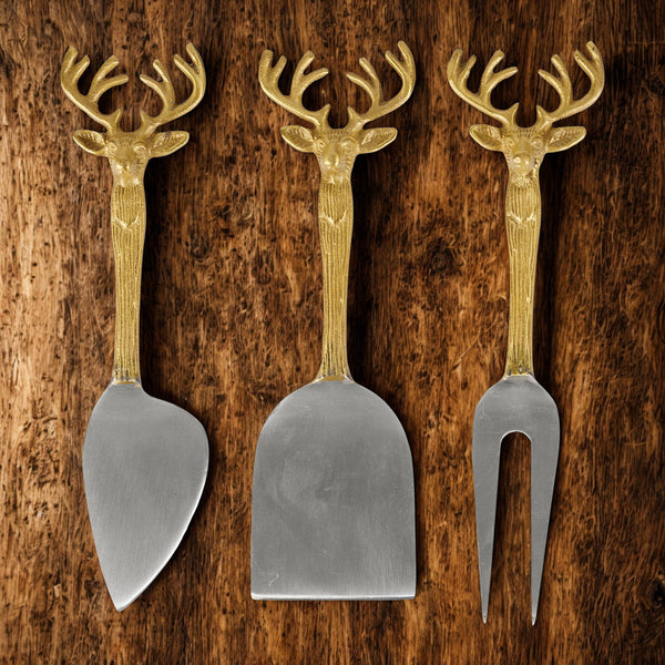 Set of Three Stag Cheese Knives - Distinctly Living