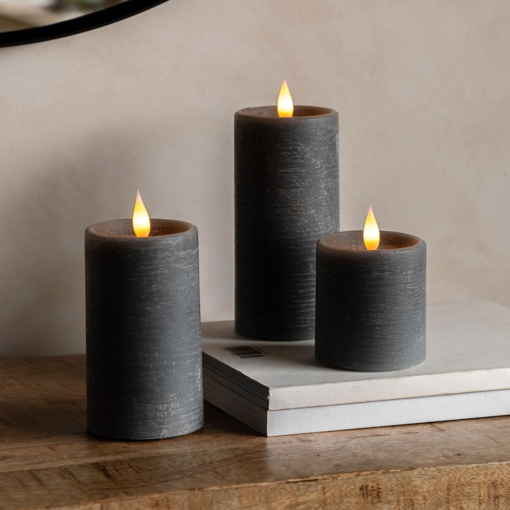 Set of Three Wax LED Candles - Various Colours - Distinctly Living