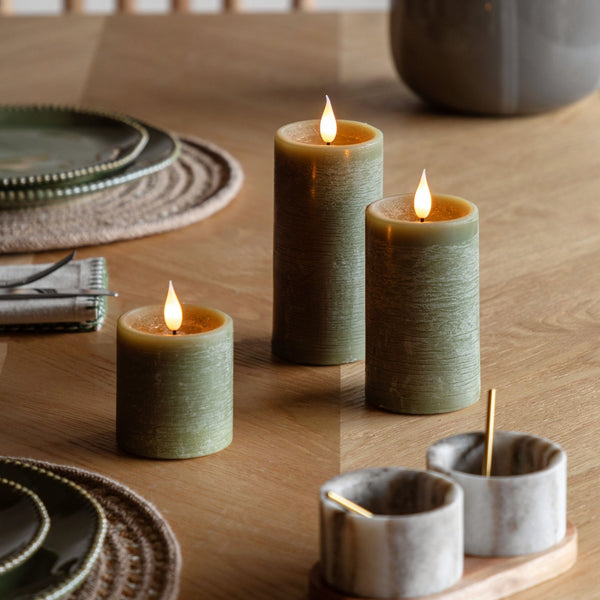 Set of Three Wax LED Candles - Various Colours - Distinctly Living