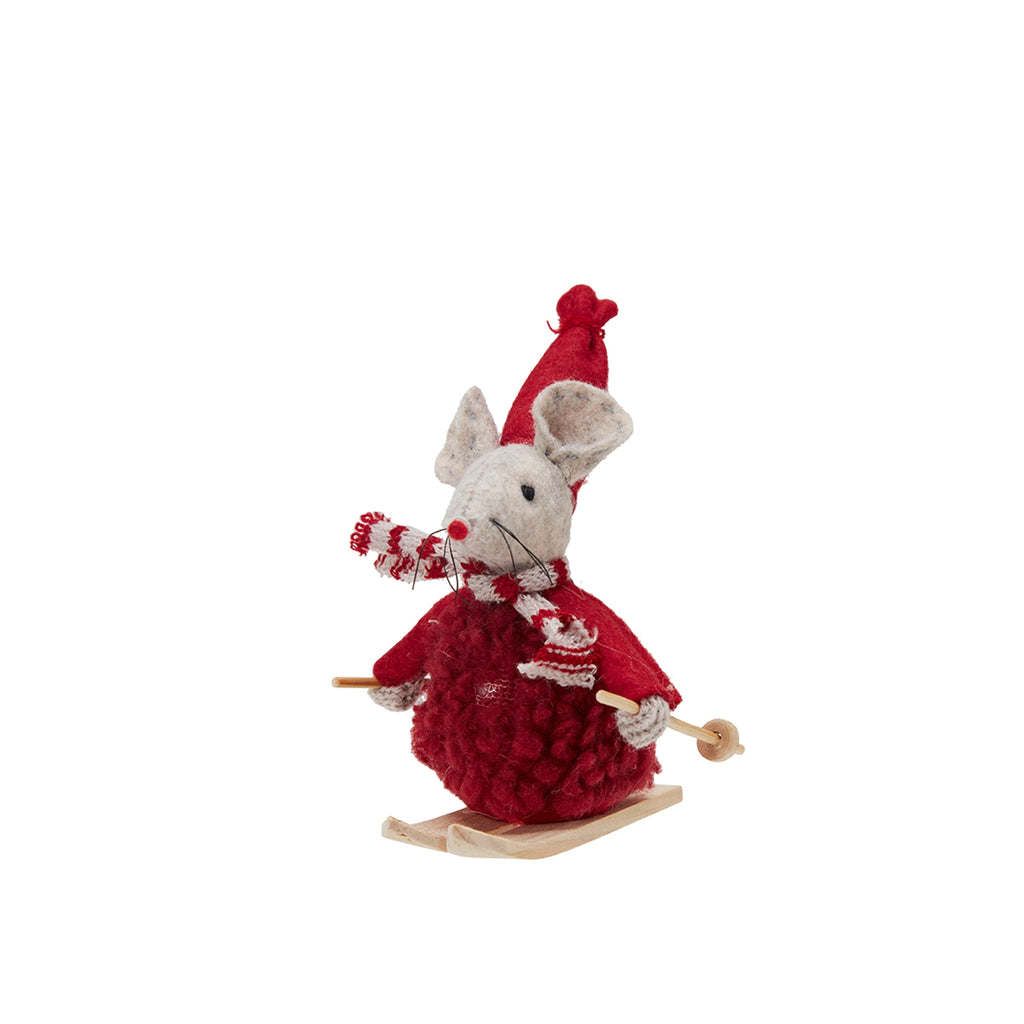 Skiing Mice - Red or Green - Distinctly Living