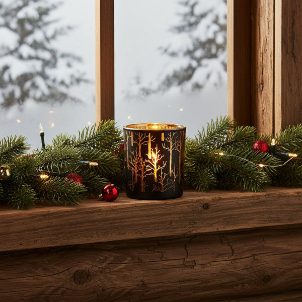 Small Black and Gold Woodland Votive - Distinctly Living