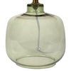 Small Green Glass Table Lamp and Linen Shade - Distinctly Living