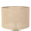 Small Green Glass Table Lamp and Linen Shade - Distinctly Living