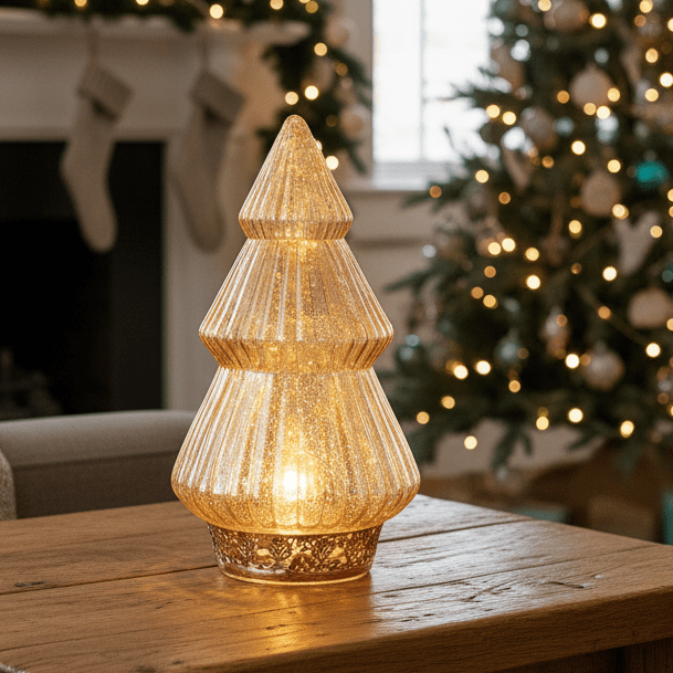 Small LED Gold Glass Christmas Tree - Distinctly Living